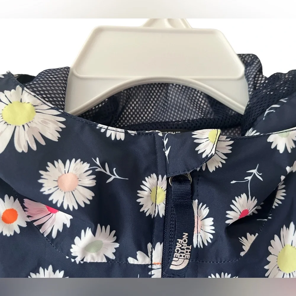 The North Face Girls' Waterproof Hooded Rain Jacket, Blue/Flowers, Large (14/16) - Picture 9 of 12
